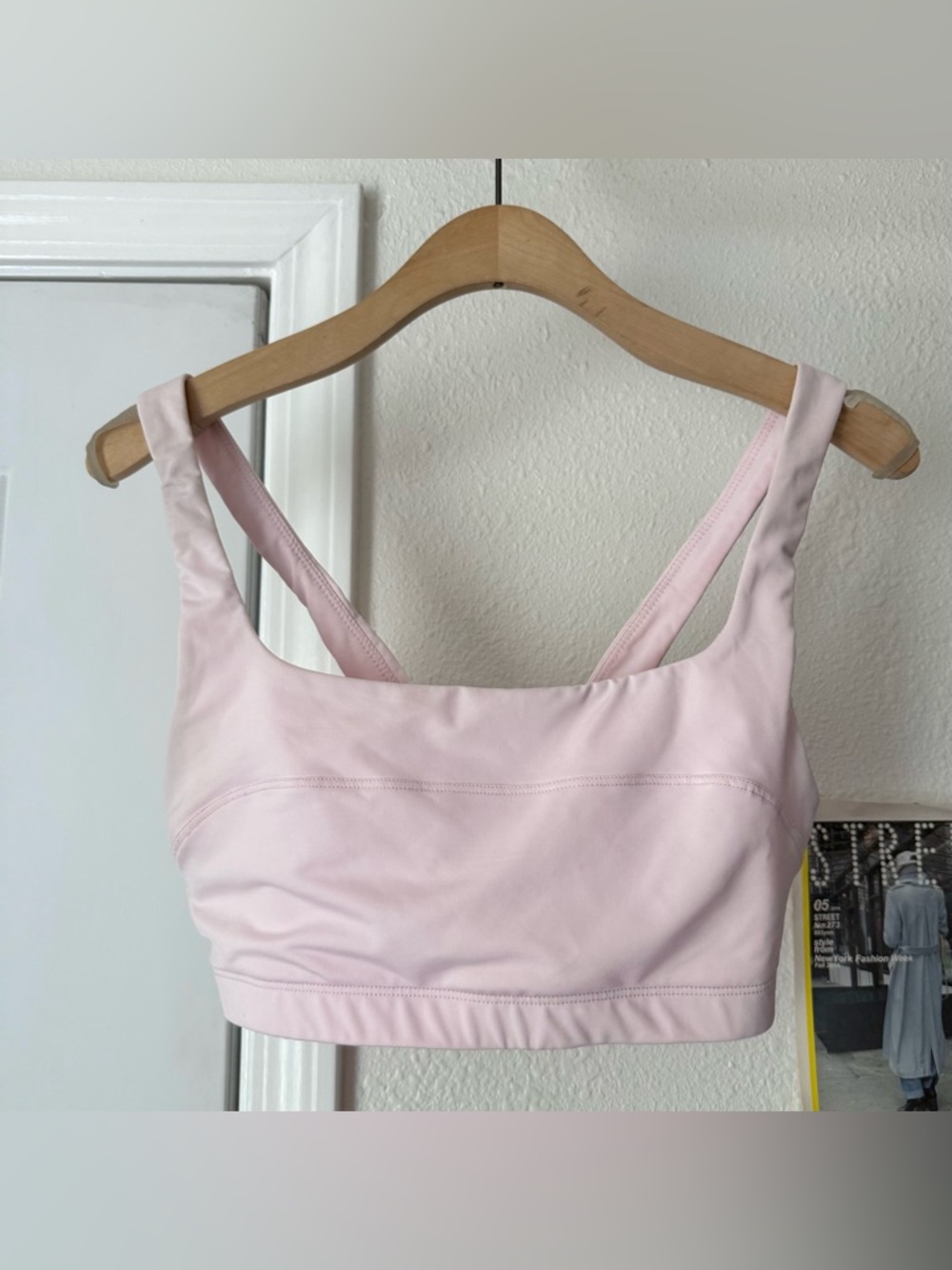 CIAO LUCIA light pink knit square neck‎ cropped tank top